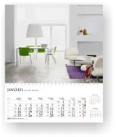 Sekciju sienas kalendārs ar noplēšamām mēnešu lapām 300x310mm, 1+1 daļas
