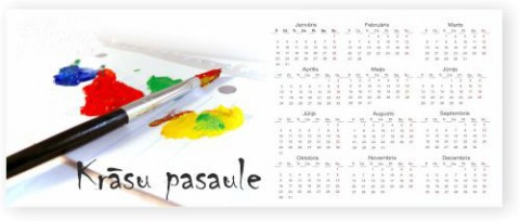 Vienas lapas kalendārs 300x900mm vertikāls vai horizontāls