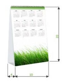 Galda kalendārs trijstūrveida ar statisku pamatu (vertikāls vai horizontāls) Kalendāra izmērs:  210x100mm vai cits izmērs