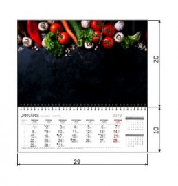 Sienas kalendārs ar noplēšamām mēnešu lapām 290x300mm, 1+1 daļas