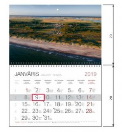 Sienas kalendārs ar noplēšamām mēnešu lapām 290x400mm, 1+1 daļas